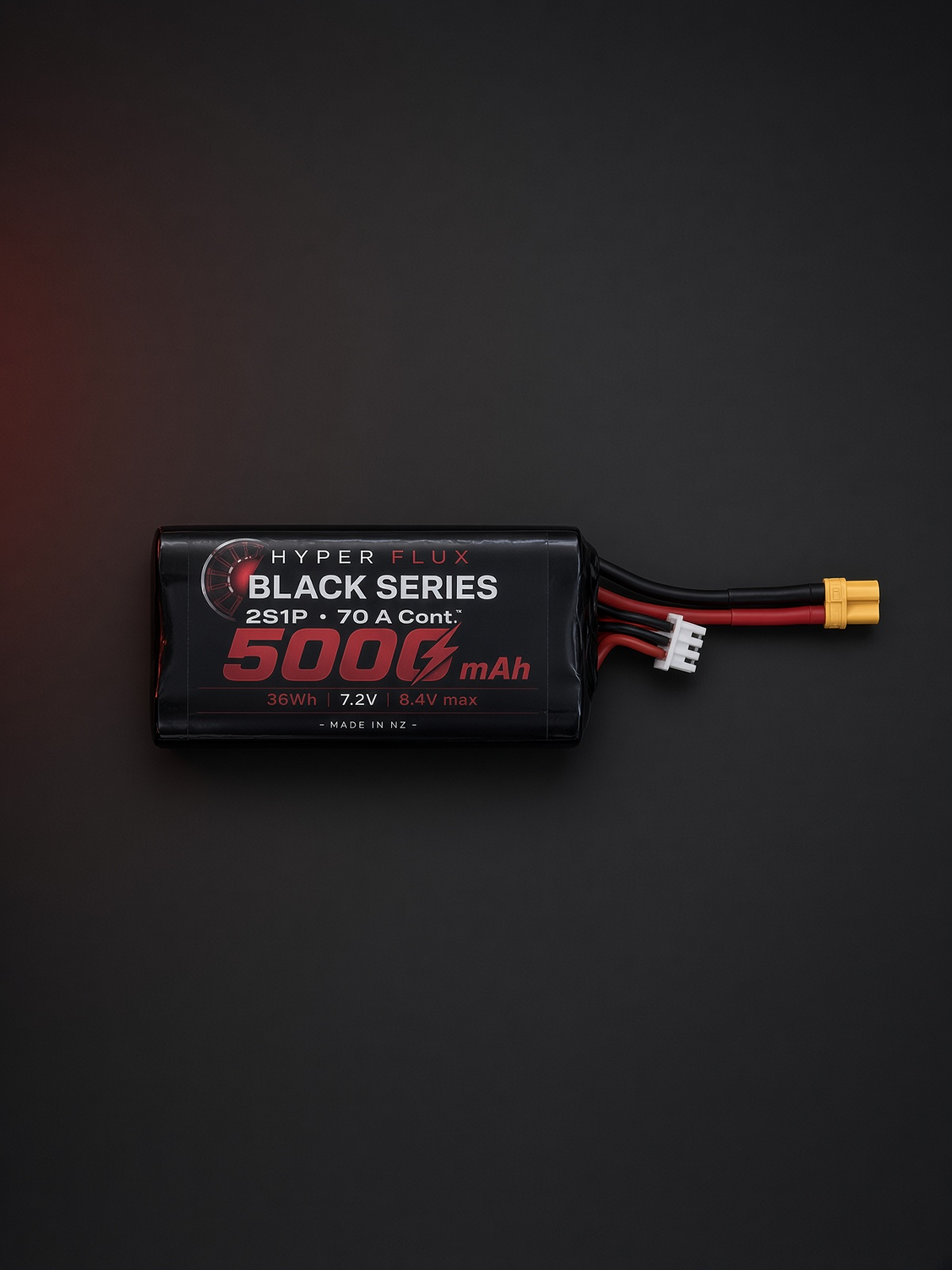 Hyperflux 2S1P Black Series 5000mAh Li-Ion FPV pack, made in NZ